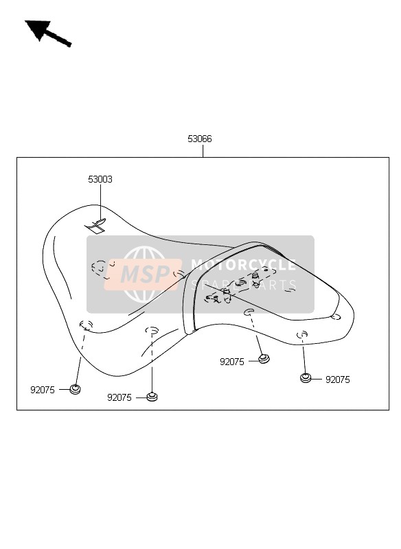 530660175MA, SEAT-ASSY,Dual,W/band,Black, Kawasaki, 0