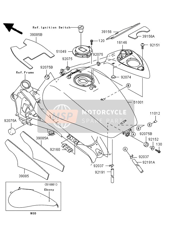 510011682H8, TANK-COMP-FUEL,Ebony, Kawasaki, 0