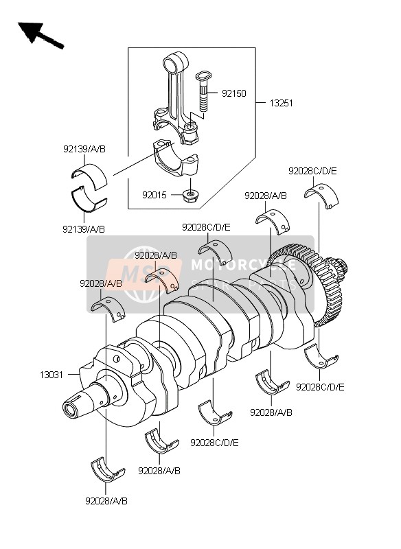 Kawasaki Z750 2007 Crankshaft for a 2007 Kawasaki Z750