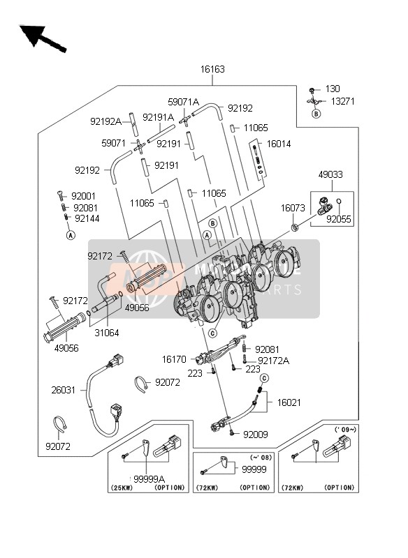 Kawasaki Z750 2007 Throttle for a 2007 Kawasaki Z750