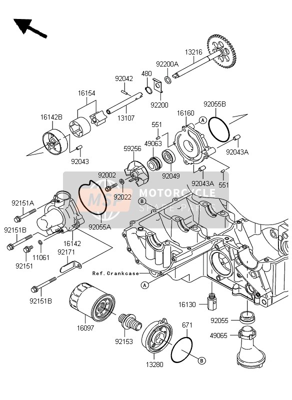 Kawasaki Z750 2007 Oil Pump for a 2007 Kawasaki Z750