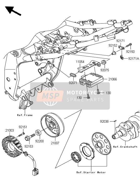 Kawasaki Z750 2007 Générateur pour un 2007 Kawasaki Z750