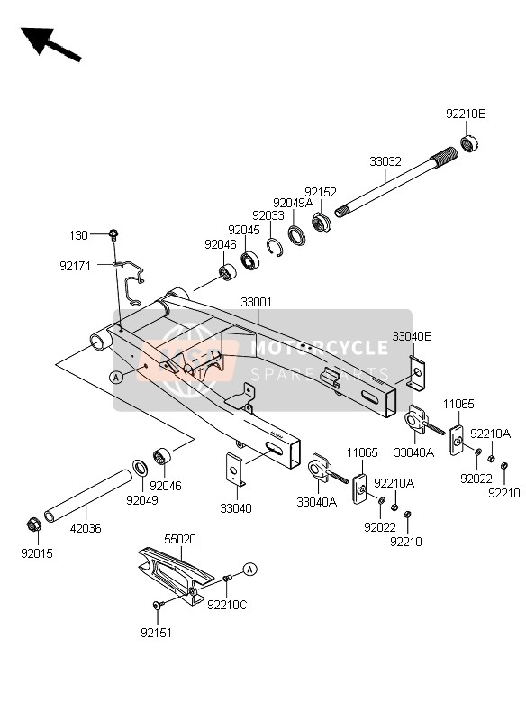 33001010311E, Swing Arm, Kawasaki, 0