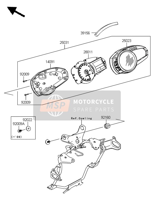 Kawasaki Z750 2007 Mètre pour un 2007 Kawasaki Z750