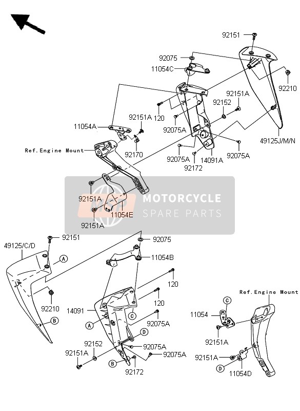 Kawasaki Z750 ABS 2007 Cowling Lowers for a 2007 Kawasaki Z750 ABS