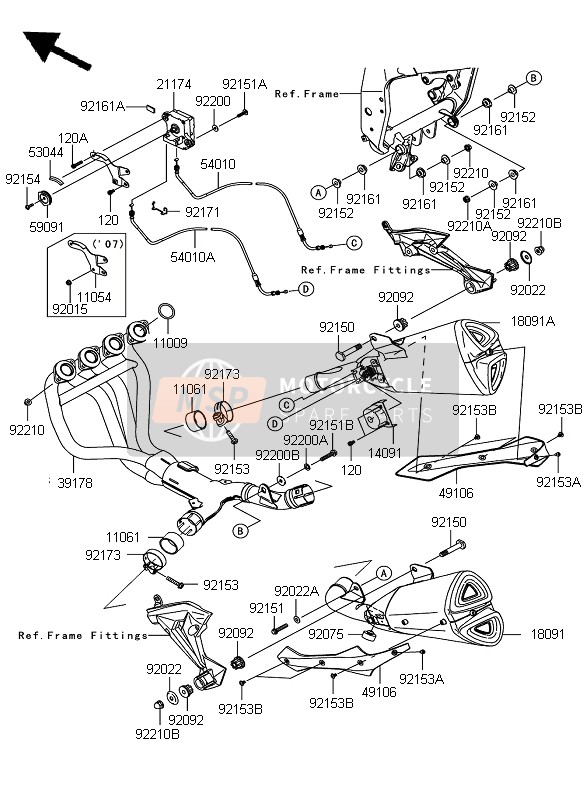 491060071, COVER-MUFFLER, Kawasaki, 0