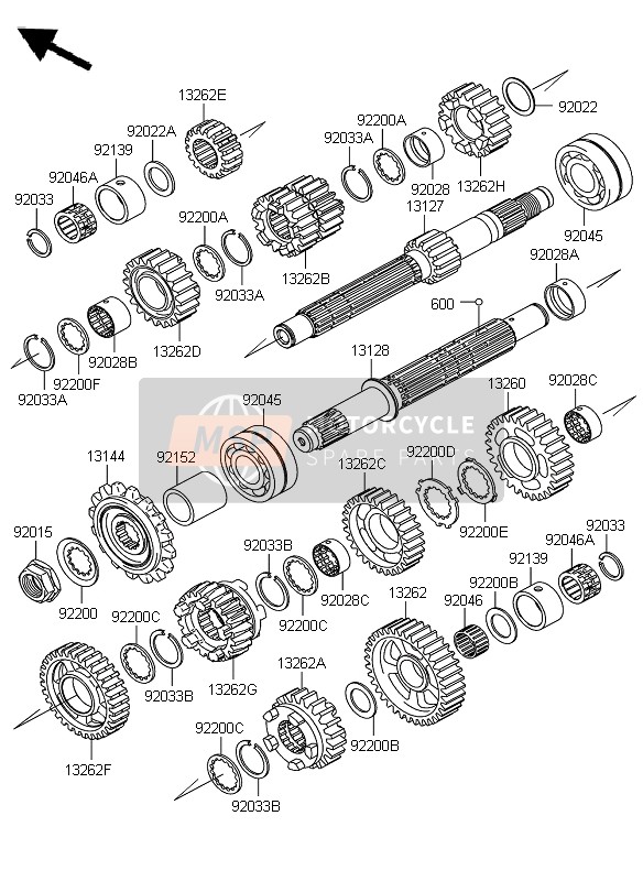 132620422, Gear,Input 2ND,17T, Kawasaki, 0