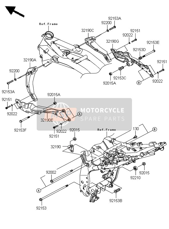 32190025111E, BRACKET-ENGINE,Rr,Rh,F.S.Black, Kawasaki, 0