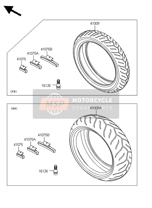 Kawasaki Z1000 2007 Tyres for a 2007 Kawasaki Z1000