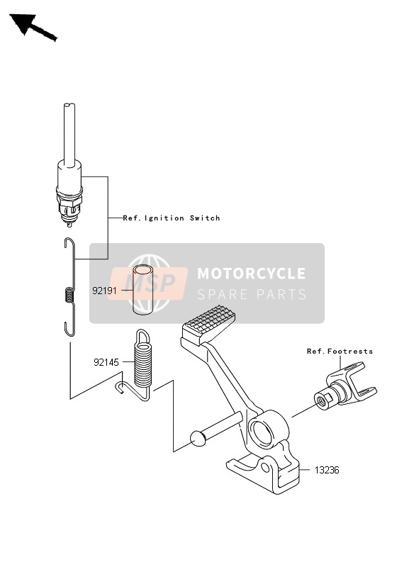 Kawasaki Z1000 2007 BREMSPEDAL für ein 2007 Kawasaki Z1000