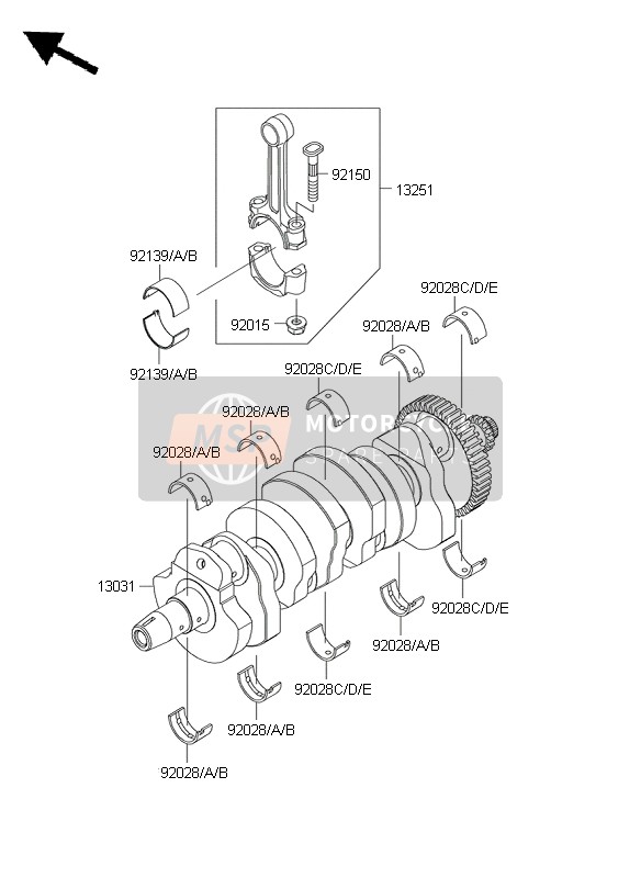 Kawasaki Z1000 ABS 2007 Crankshaft for a 2007 Kawasaki Z1000 ABS