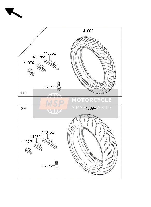 Kawasaki Z1000 ABS 2007 Pneumatici per un 2007 Kawasaki Z1000 ABS