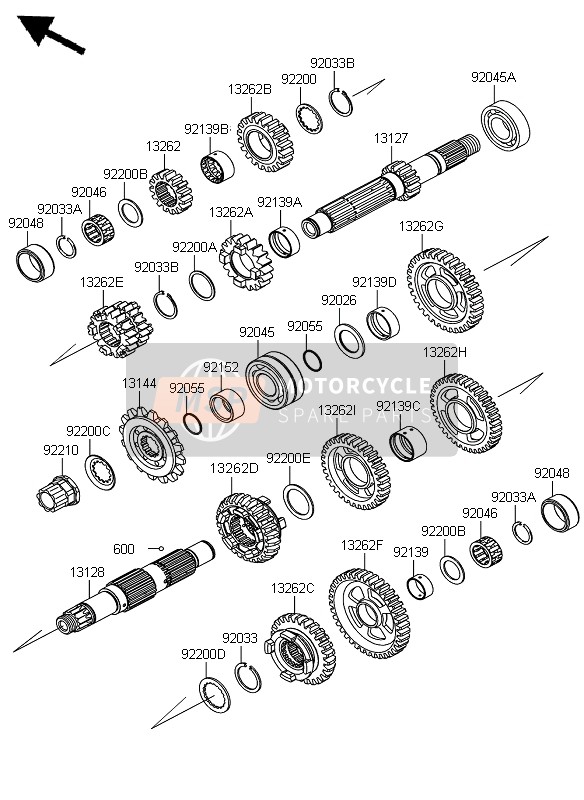 132620372, Gear,Input 2ND,15T, Kawasaki, 0