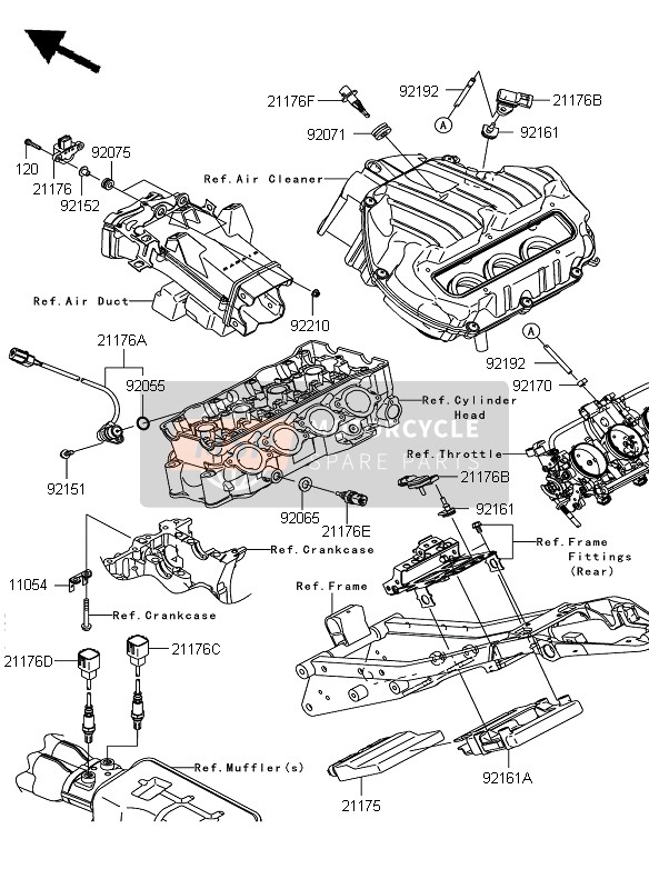 110540817, Bracket,Oxygen Sensor, Kawasaki, 0