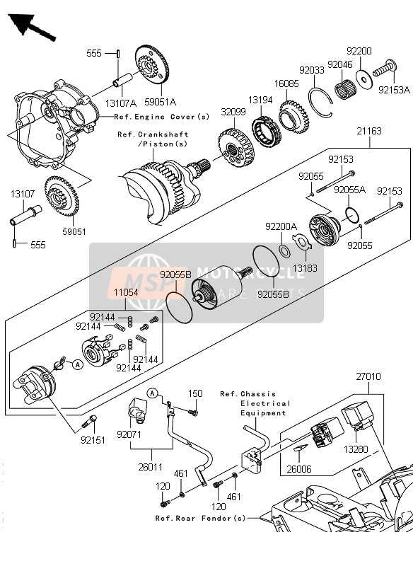 Kawasaki NINJA ZX-6R 2007 Starter Motor for a 2007 Kawasaki NINJA ZX-6R