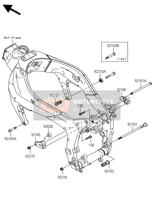 921511609, Bolt,Engine Mount,18mm, Kawasaki, 0