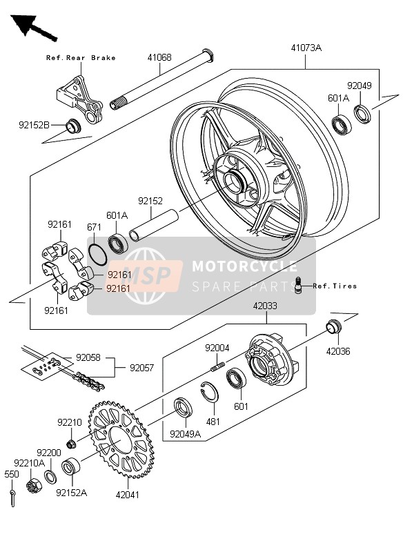 Kawasaki NINJA ZX-6R 2007 Rear Hub for a 2007 Kawasaki NINJA ZX-6R