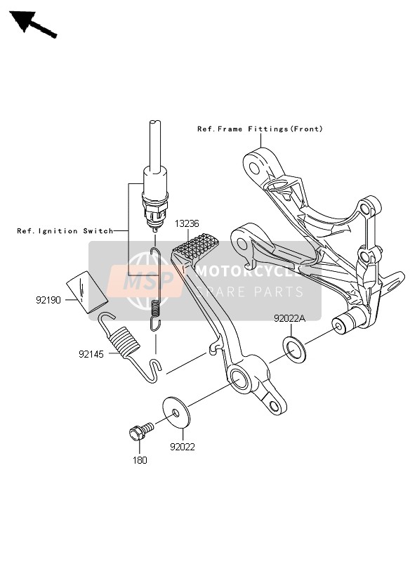 921450230, Feder Bremspedal, Rückf., Kawasaki, 1