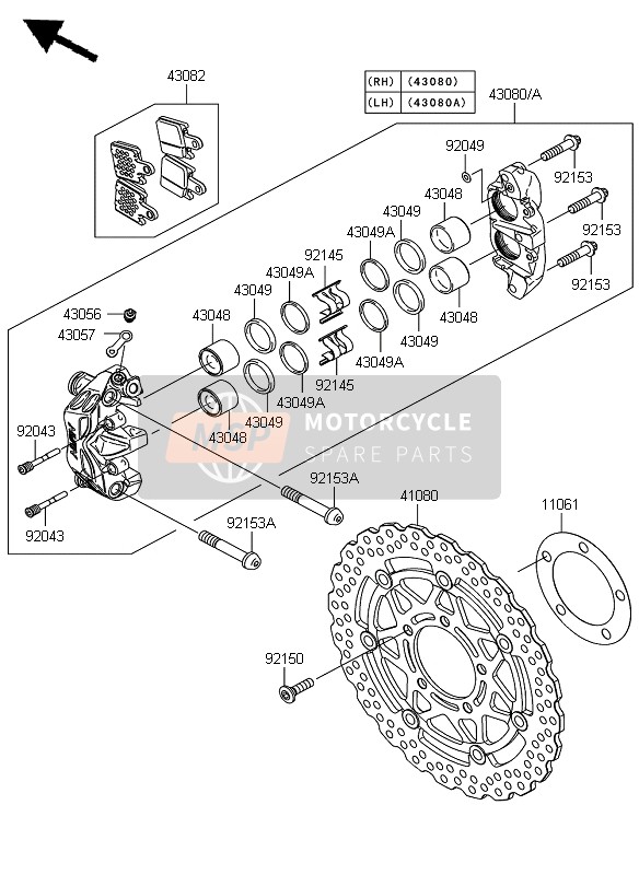 Kawasaki NINJA ZX-6R 2007 Front Brake for a 2007 Kawasaki NINJA ZX-6R