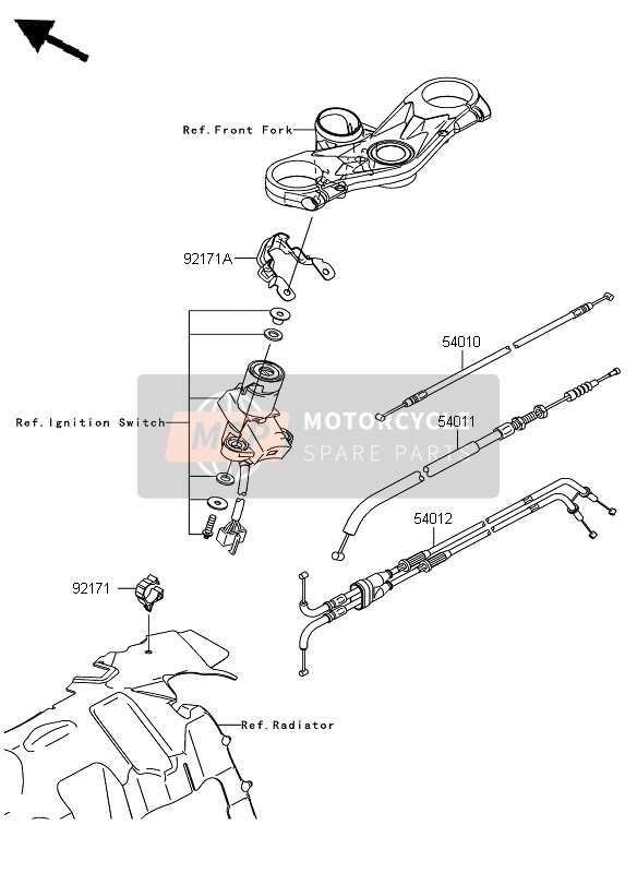 Kawasaki NINJA ZX-6R 2007 Cables for a 2007 Kawasaki NINJA ZX-6R