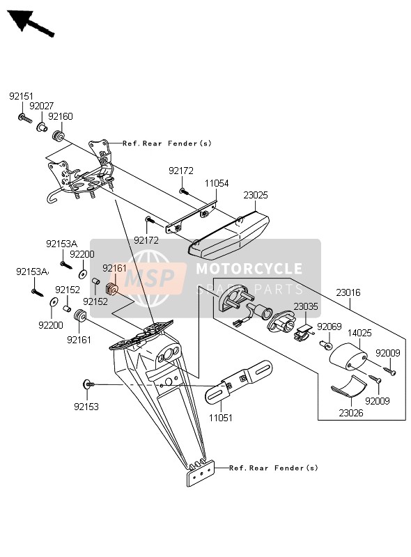 230160014, LAMP-ASSY, License, Kawasaki, 0