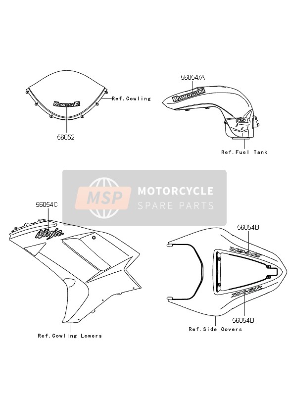 560540001, Mark, Fuel Tank, Lh, Kawasak, Kawasaki, 0