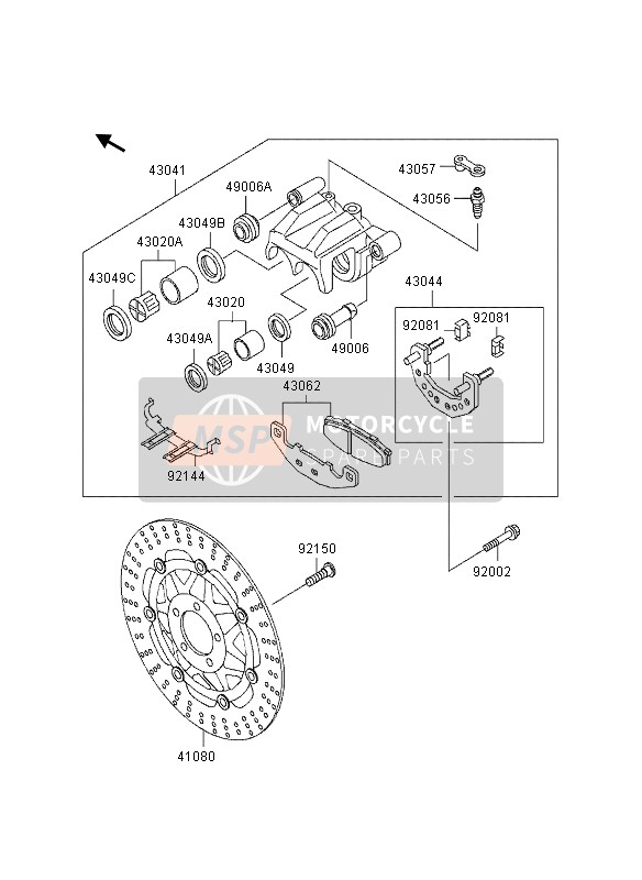 41080014811I, Disc,Fr,BLK+DISC Silver ZR750-, Kawasaki, 0