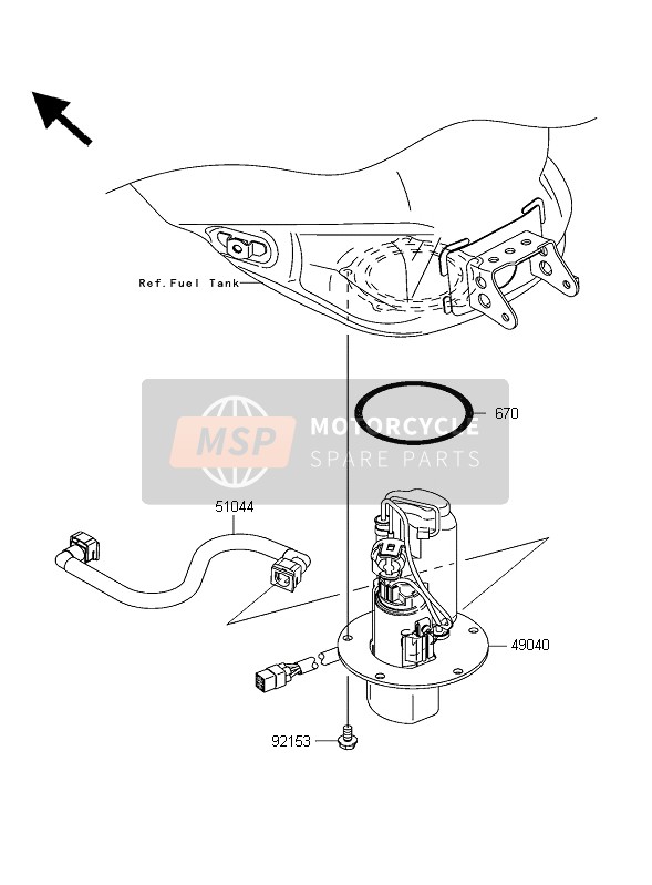 Kawasaki NINJA ZX-10R 2007 Fuel Pump for a 2007 Kawasaki NINJA ZX-10R