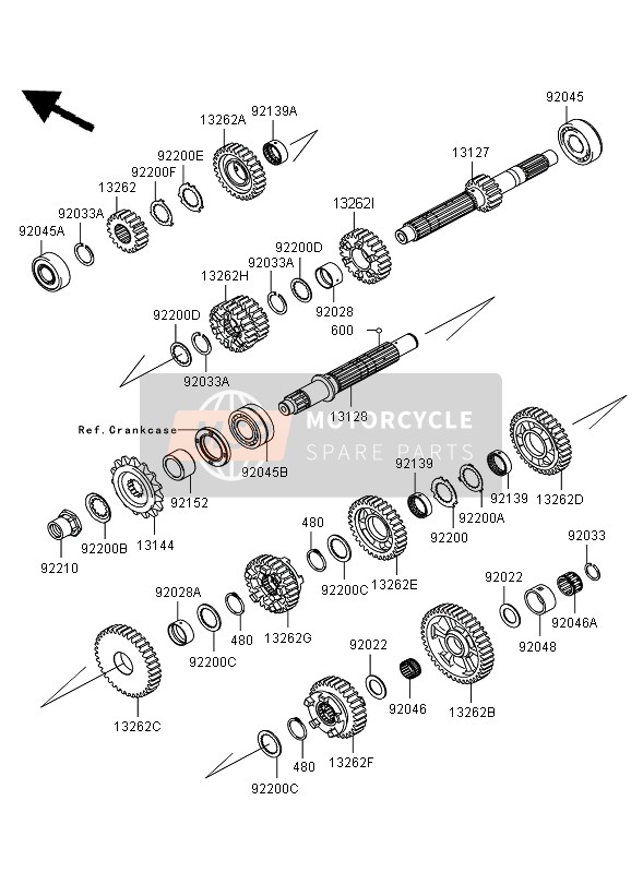 Gear,Output 5TH,30T ZX1400A7F