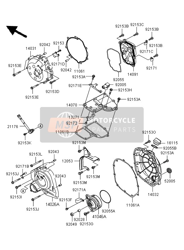 14032008911E, COVER-CLUTCH,F.S.Black ZX1400A, Kawasaki, 0