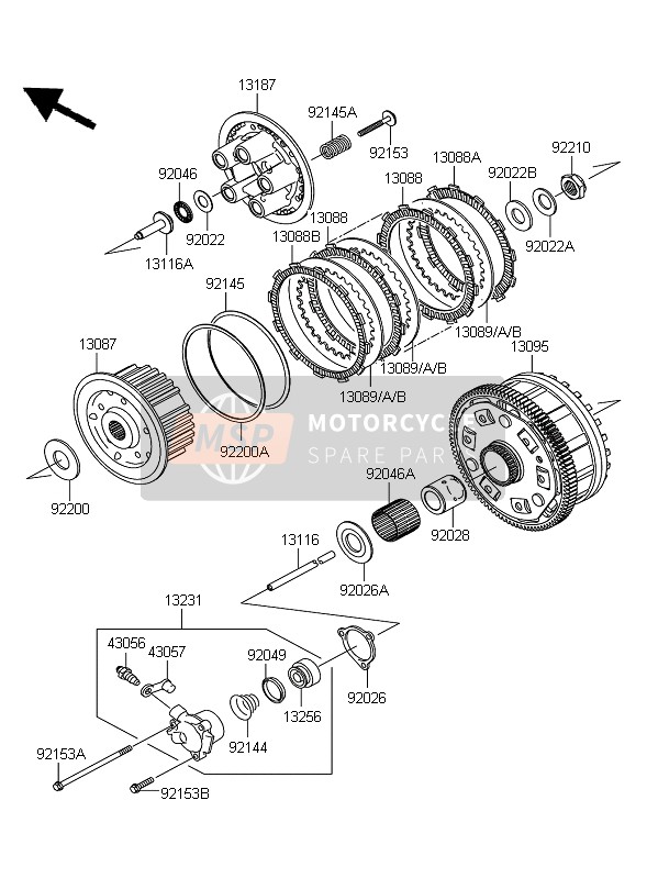 Kawasaki ZZR1400 ABS 2007 Embrague para un 2007 Kawasaki ZZR1400 ABS