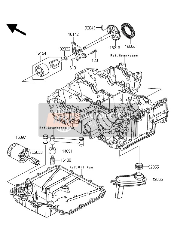 Kawasaki ZZR1400 ABS 2007 La pompe à huile pour un 2007 Kawasaki ZZR1400 ABS