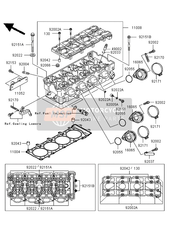 Kawasaki NINJA ZX-12R 2005 Cylinder Head for a 2005 Kawasaki NINJA ZX-12R