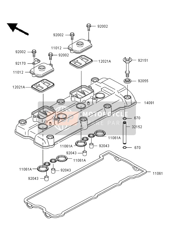 Kawasaki NINJA ZX-12R 2005 ZYLINDERKOPFABDECKUNG für ein 2005 Kawasaki NINJA ZX-12R