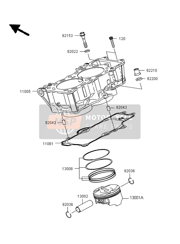 130010087, PISTON-ENGINE, Kawasaki, 1