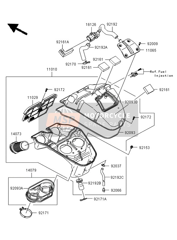 Kawasaki ER-6F ABS 2008 Air Cleaner for a 2008 Kawasaki ER-6F ABS