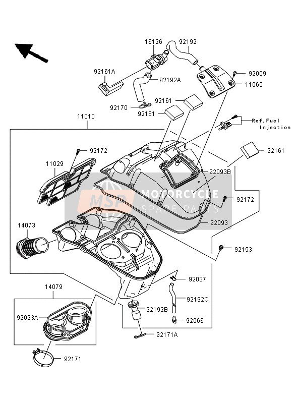 Kawasaki ER-6F 2008 Purificateur d'air pour un 2008 Kawasaki ER-6F