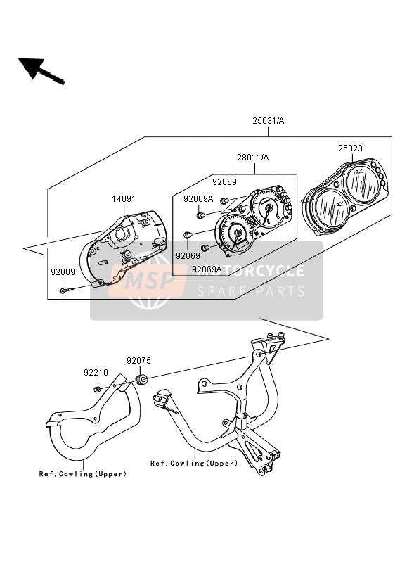 Kawasaki ER-6F 2008 Meter for a 2008 Kawasaki ER-6F