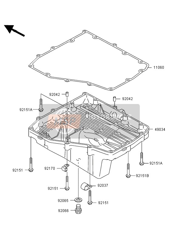 Kawasaki NINJA ZX-12R 2005 Oil Pan for a 2005 Kawasaki NINJA ZX-12R