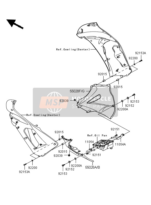 Kawasaki ER-6F 2008 Cowling Lowers for a 2008 Kawasaki ER-6F