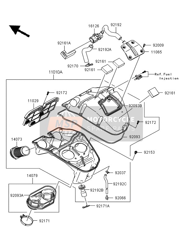 Kawasaki ER-6N ABS 2008 Purificateur d'air pour un 2008 Kawasaki ER-6N ABS