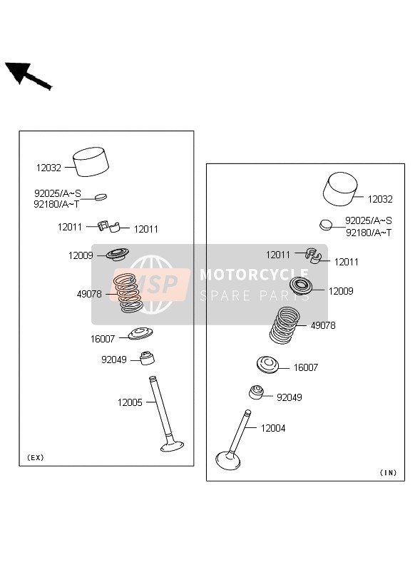 Kawasaki 1400GTR 2008 Soupape pour un 2008 Kawasaki 1400GTR