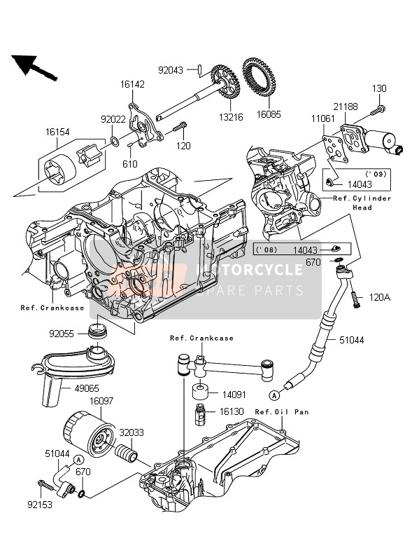 Kawasaki 1400GTR 2008 ÖLPUMPE für ein 2008 Kawasaki 1400GTR