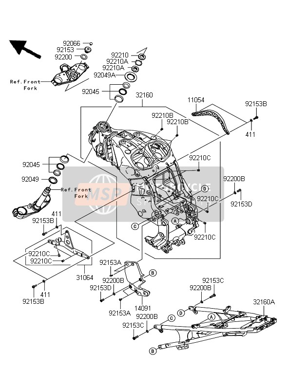 32160029418R, FRAME-COMP,Rr,Black, Kawasaki, 0