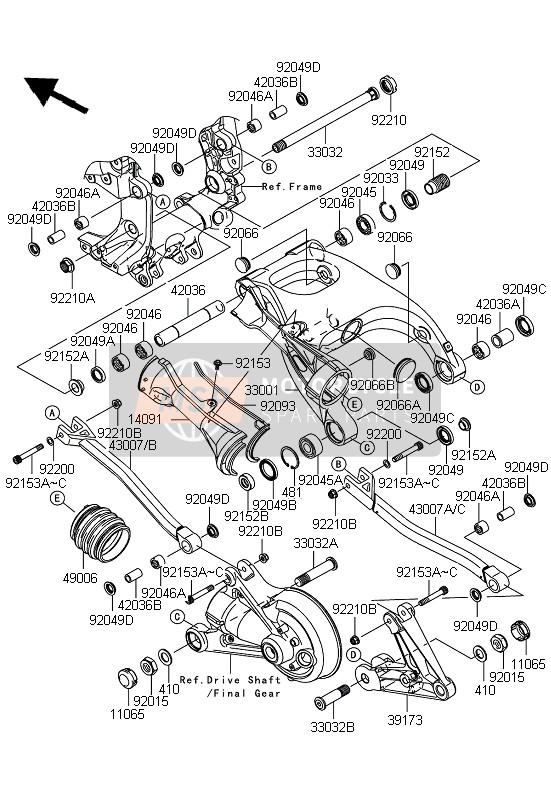 921531944, Boulon, Douille, 10X67, Kawasaki, 1