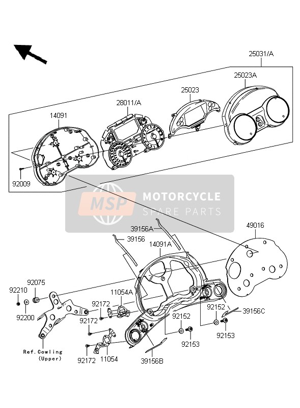 Kawasaki 1400GTR 2008 Meter for a 2008 Kawasaki 1400GTR