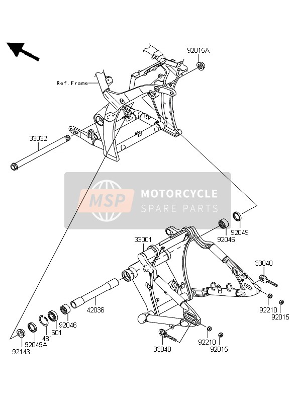 33001014718R, ARM-COMP-SWING,F.S.Black, Kawasaki, 0