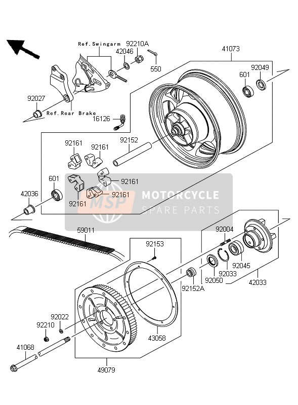 921520321, Huelse,Achse,Lh,L=24, Kawasaki, 0