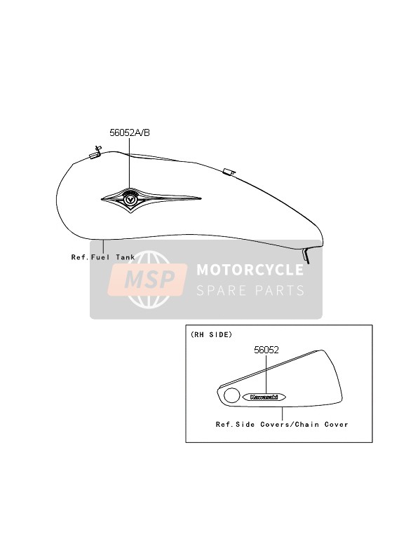 Kawasaki VN2000 CLASSIC 2008 Calcomanías para un 2008 Kawasaki VN2000 CLASSIC