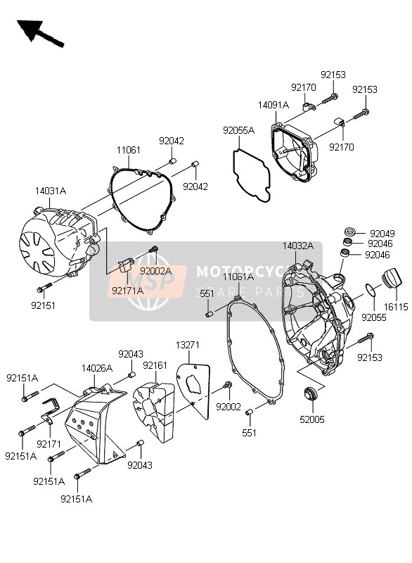 Kawasaki Z750 2008 Engine Cover for a 2008 Kawasaki Z750